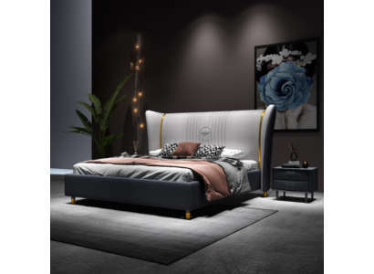 Luxus Bett Holz Polsterbett Schlafzimmer 180x200cm Doppelbett Hotel Neu