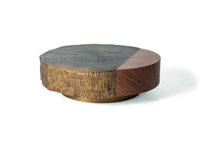 Couchtisch Beistelltisch Designer Tisch Rund Braun Wohnzimmertisch