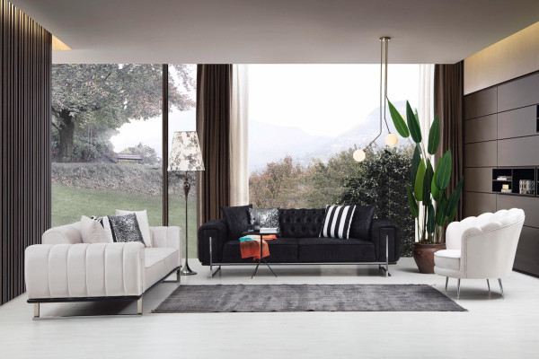 Wohnzimmer Set 2x Dreisitzer Sofa Chesterfield Couch Design Sessel Luxus Möbel