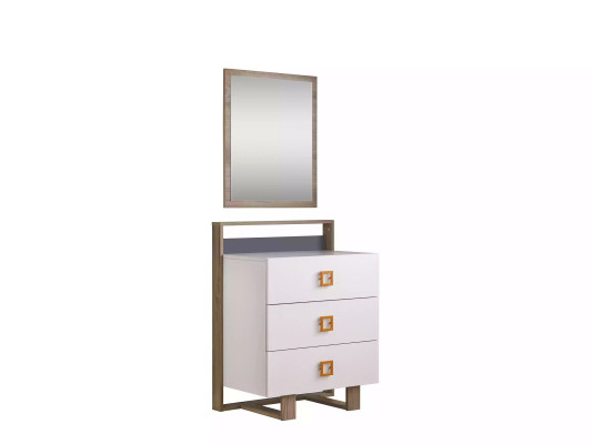 Gruppe Kommode mit Spiegel Kommoden Holz Weiß Kinderzimmer Schrank Set