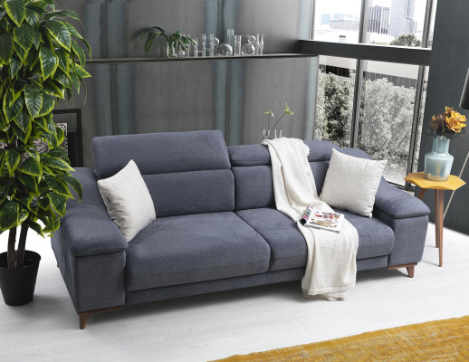 Wohnzimmer Komplett 2 tlg Dreisitzer Sofa Modern Sessel Textil Neu Möbel Couch