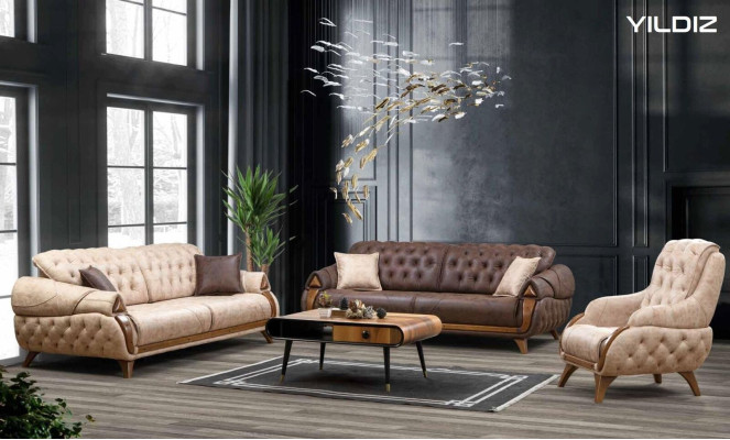 Sessel Sitz Klassisch Design Wohnzimmer Polster Einsitzer Leder Stil