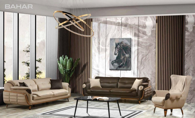 Sofagarnitur 3+3 Sitzer Sofa Sessel Sofas Relax Luxus Set Wohnzimmer