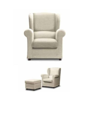 Loungesessel Cocktailsessel Relaxsessel Lehn Polster Sessel + Hocker Clubsessel