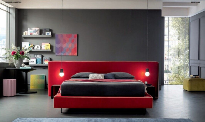 Italienische Designer Bett Schlafzimmer Betten Textil Hotel Luxus Polster Möbel