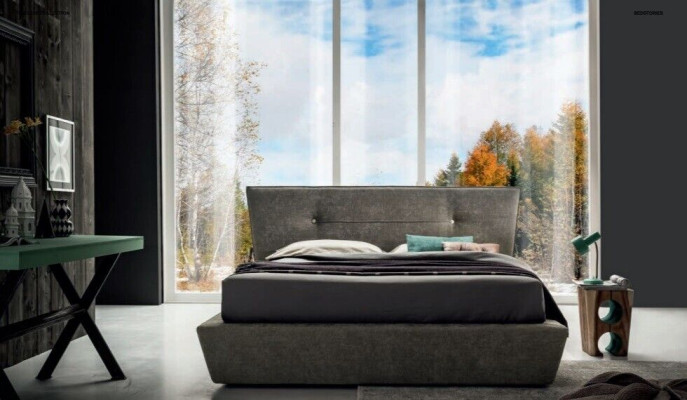 Designer Bett Betten Schlafzimmer Leder Textil Hotel Luxus Samt Polster