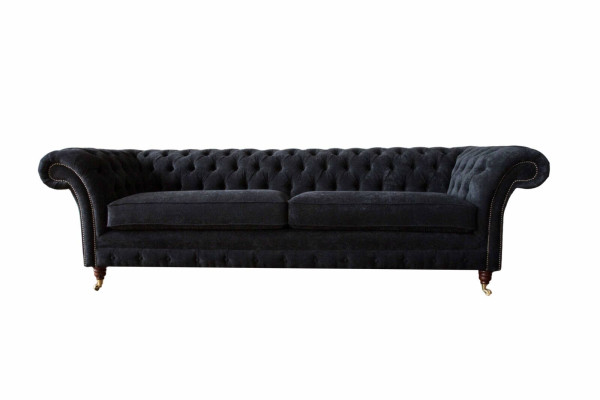 Design Sofa 4 Sitzer Polster Luxus Klassische Textil Chesterfield Sofas