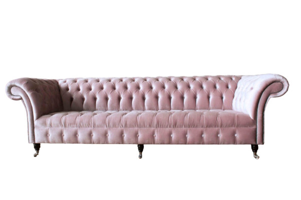 Chesterfield Rosa Couch Sofa Polster 4 Sitzer Couchen Sitz Sofas 