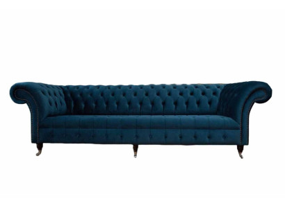 Design Sofa Chesterfield Polster Modern Textil Stoff 4 Sitzer Schlaf 