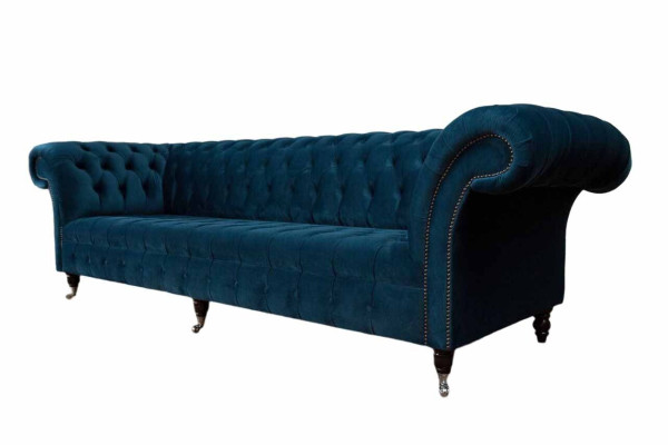 Design Sofa Chesterfield Polster Modern Textil Stoff 4 Sitzer Schlaf 