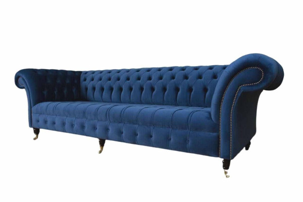 Chesterfield Big Sofa Couch Textil Samt Polster Sofas 4 Sitzer Couchen
