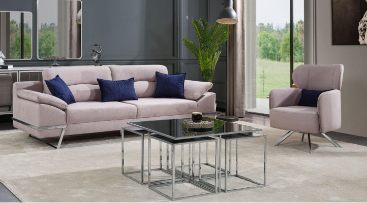 Gruppe Wohnzimmer Sofagarnitur 31 Sitzer Sitzgruppe Grau Garnituren