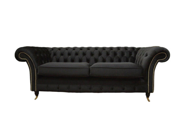 Chesterfield Sofa 3 Sitzer Couch Polster Luxus Textil Couchen Sofas