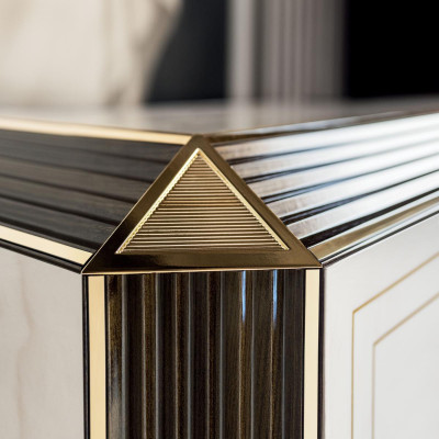 Esszimmer Set 10tlg. Garnitur Vitrine Tisch 6x Stuhl Anrichte Spiegel Möbel Holz