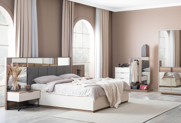 Bett Design Modern Doppel Betten Schlafzimmer Elegantes Möbel Neu