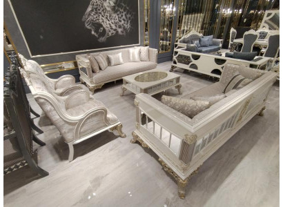 Farbenfrohes Wohnzimmer Set 3+3+1+1 Sitzer Elegant Set 2x Sofa 2x Sessel