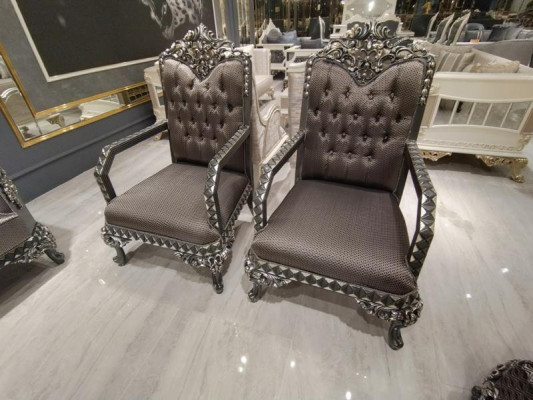 Deluxe Wohnzimmer Garnitur Sofa und Sessel Premium Sofa und sessel Neu Braun
