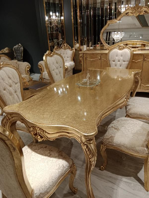Komplett Set 4x Stühle Klassisch Garnitur Esszimmer Holz Design Stühle Neu