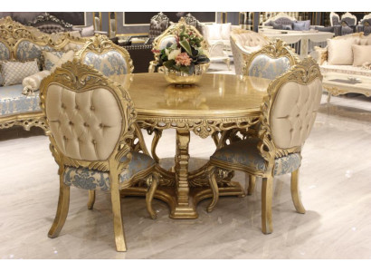 Luxus Esstisch Rund Design Tisch klassische Esszimmer Tische Möbel Gold Neu