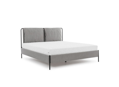 Modernes Schlafzimmer Bett Graues Doppelbett Metallgestell Textilbetten