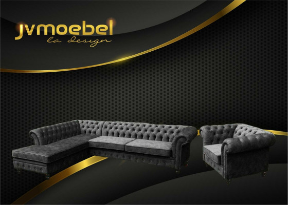 Ecksofa Sofa Couch Polster Chesterfield Design Luxus Möbel Garnitur