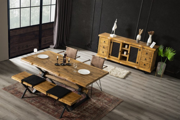 Holz Sideboard Kommode Schrank Anrichte Lowboard 190cm Schränke Regale