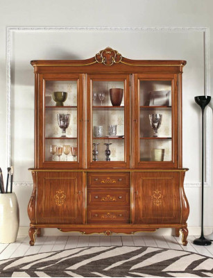 Italienische Möbel Vitrine Schrank Wohnzimmer Anrichte Schränke Vitrinen xxl big