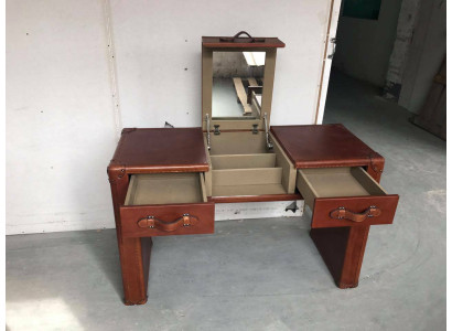 Schminktisch Frisiertisch Kosmetiktisch Kommode Hocker Vintage Leder Koffer neu