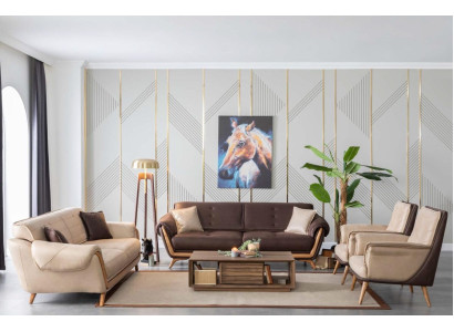 Luxus Sofagarnitur Couch Set 4tlg. Set Möbel Wohnzimmer Design Einrichtung