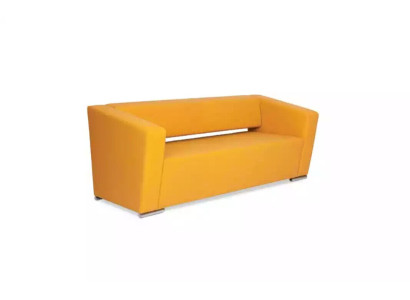 Oranger Dreisitzer Büromöbel Arbeitszimmer Couch Luxus Textilsofa