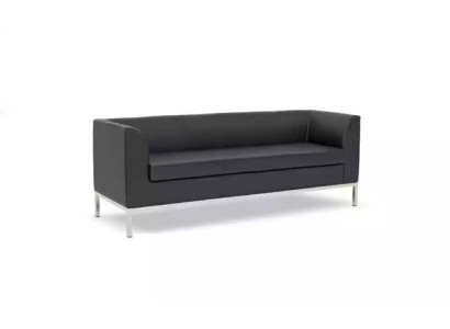Schwarzer Polster Dreisitzer Luxus Möbel Arbeitszimmer Textilsofas