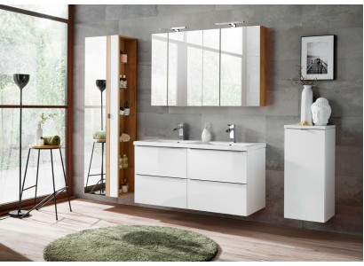 Design Badezimmer Möbel Bad 6 tlg. Set Garnitur Schrank Deko Waschbecken