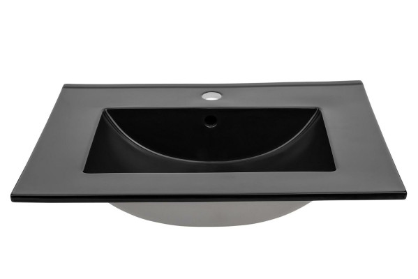 Keramik Waschtisch Waschbecken Einbau Schwarz Becken Waschbecken