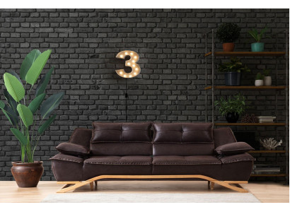 Couch Dreisitzer Stoffsofa Design Sofa 3 Sitzer Polstersofa Schwarz
