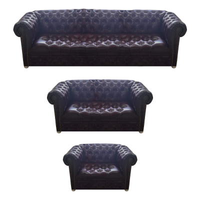 Neu Leder Komplett 3tlg Sofagarnitur Wohnzimmer Luxus Polstermöbel
