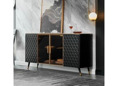 Schwarz Kommode Sideboard Schrank Anrichte Kommoden Schränke 160cm Möbel