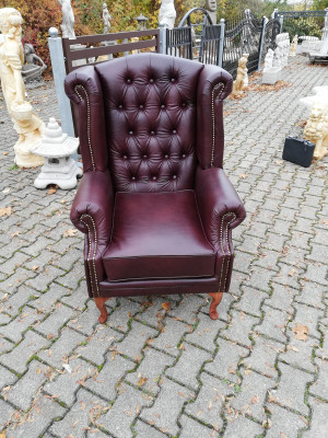 Sessel Ohrensessel Chestefield Stuhl Sitz Polster Couch Lounge Echtes Leder Neu!
