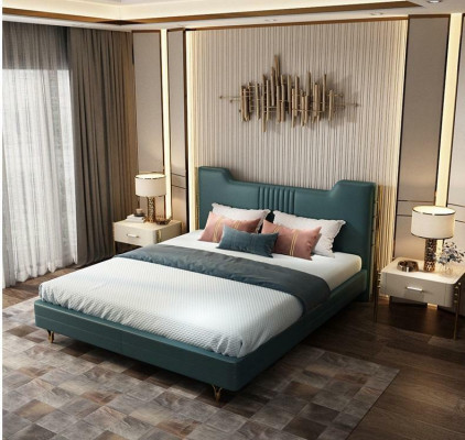 Modernes Designer Holz Bett Edles Möbel Doppel Betten Neu Schlafzimmer Polster