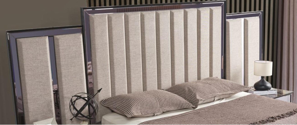 Stilvoll Schlafzimmer Set Bett und 2x Nachttische neu Luxus Holzmöbel