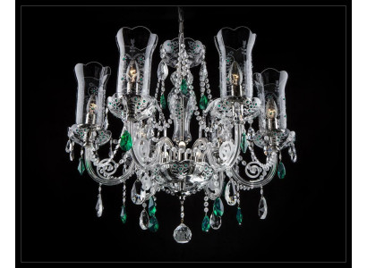 Design Bohemia Kronleuchter Deckenleuchten Blau Kristall Lampe Leuchten