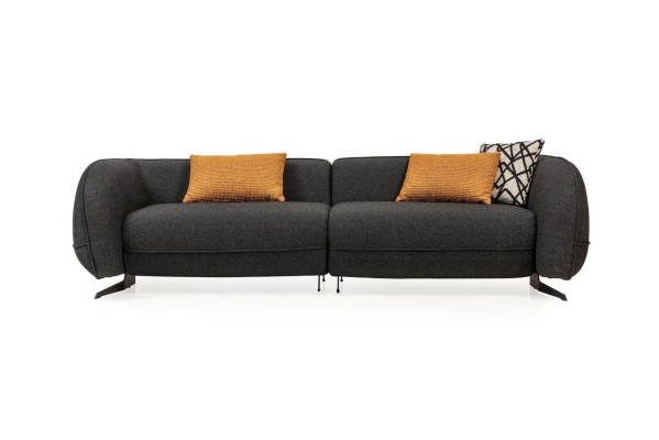Grauer Dreisitzer Polstersofas Designer Couch Stoffsofa Textilcouchen