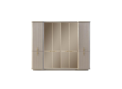 Beiger Kleiderschrank Garderobenschrank Schlafzimmer Holzschrank Möbel