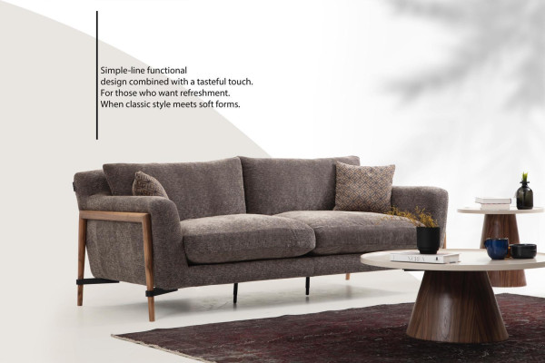 Viersitzer Sofa 4 Sitzer Stoff Sofas Modern Design Wohnzimmer Grau 