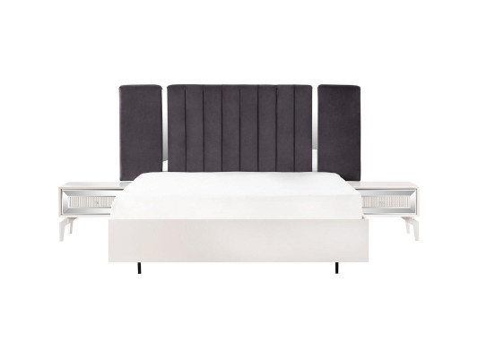 Doppelbett Granitur Schlafzimmer Weiß Bettrahmen Set 3tlg Nachttische