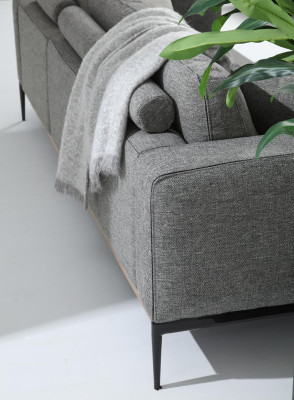 Dreisitzer Sofa 3 Sitzer Stoff Modern Sofas Design Wohnzimmer Grau