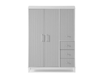 Moderne Kinderzimmer Luxuriös Kleiderschrank in Grau mit viel Stauraum