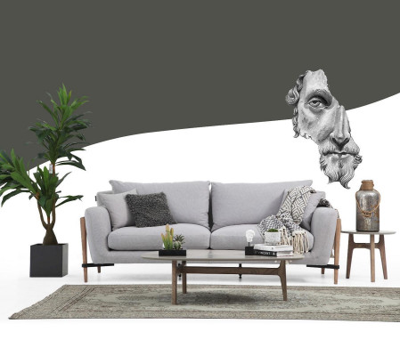 Sofagarnitur 221 Sitzer Sofa Modern Stoff Set Blau Gruppe Wohnzimmer