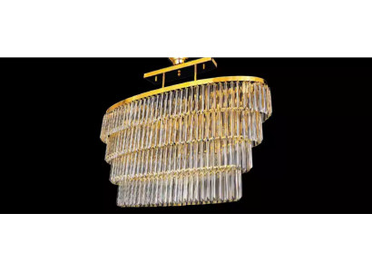 Kronleuchter Decken Pendel Luxus Kristall Gold Wohnzimmer Kronleuchter