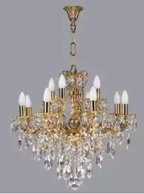 Luxus Deckenleuchter Lüster Kronleuchter Deckenlampe Kristall Gold