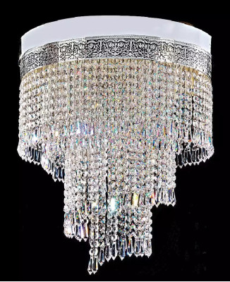  Lüster Deckenleuchter Silber Kronleuchter Deckenlampe Kristall 40x70 Lampe